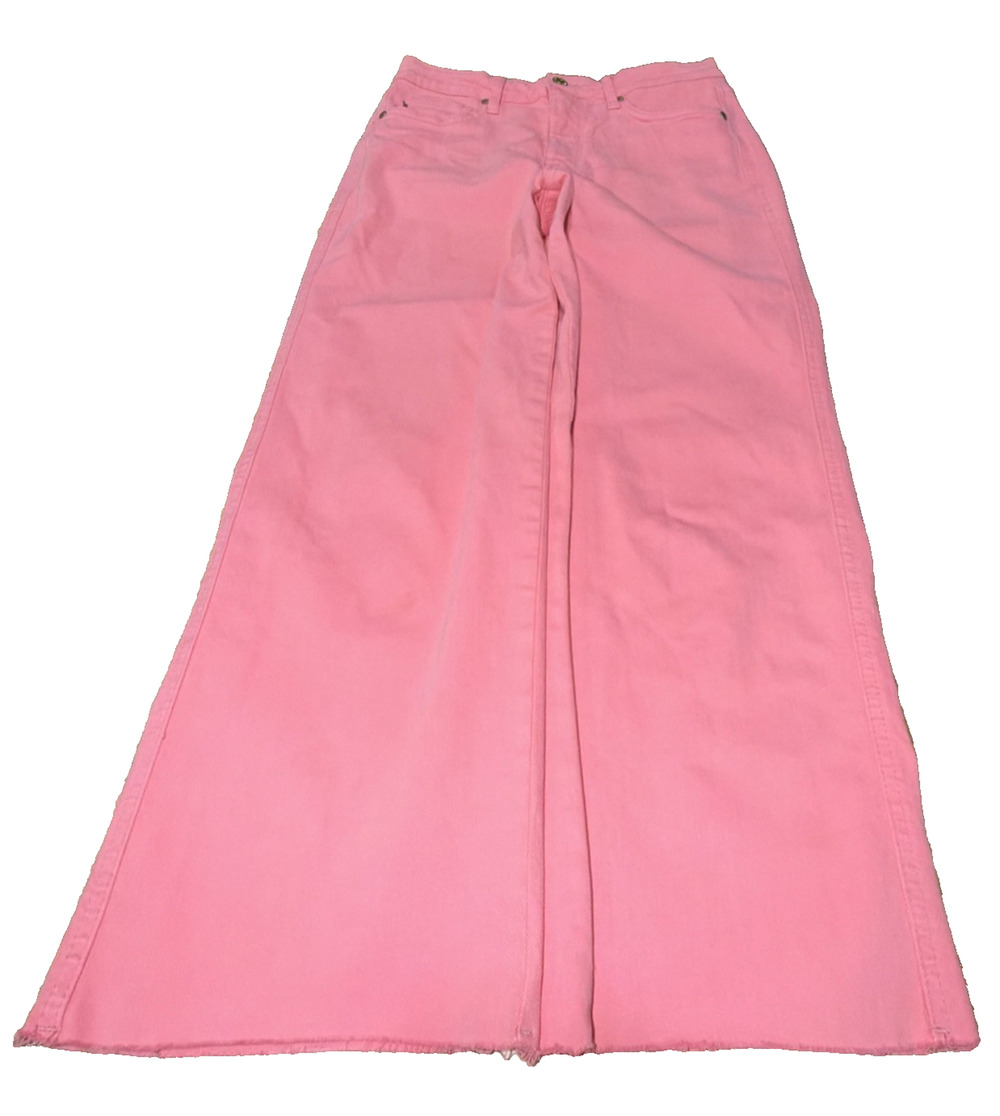 Judy Blue Pink Tummy Control Wide Leg Crop Jeans 7/28 High Rise